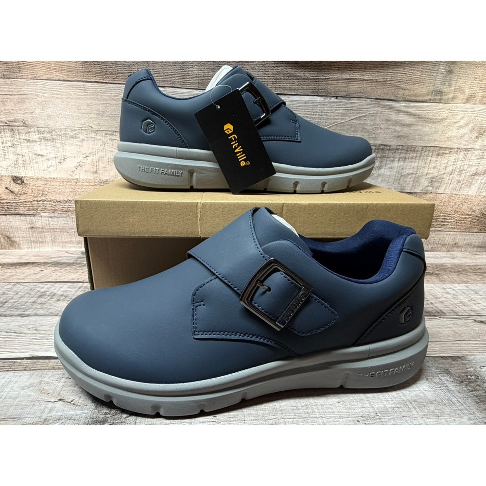 New FitVilled BriskWalk Elite V6 Men Tennis Shoes Sneakers Blue 11.5W
